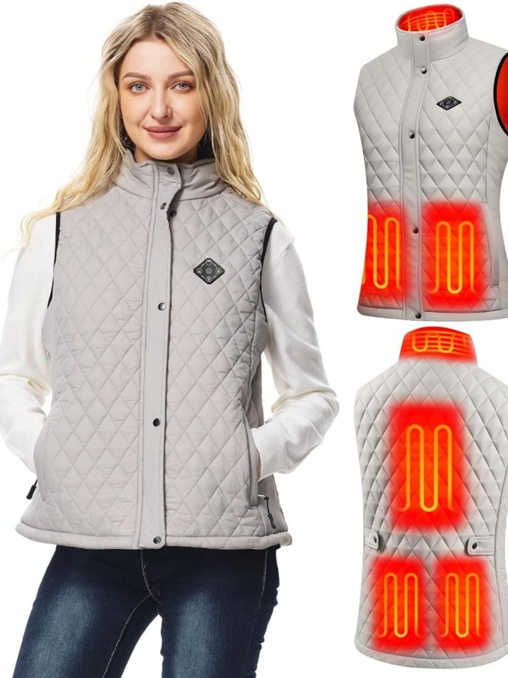 Lightweight Women's Heated Vest Jacket with 16000mAh Battery Pack - Smart